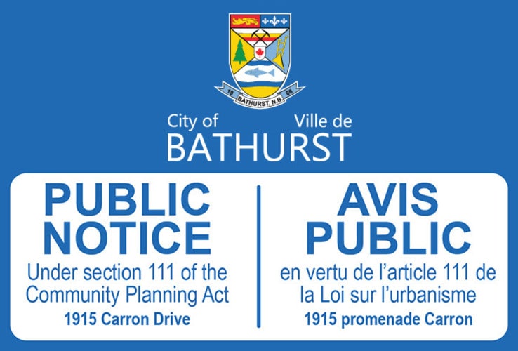 PUBLIC NOTICE: Consideration of amendments to City of Bathurst Municipal Plan By-Law
