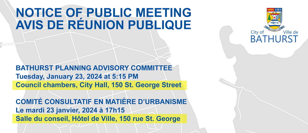 Comité consultatif en matière d'urbanisme de Bathurst — 23 janvier 2024