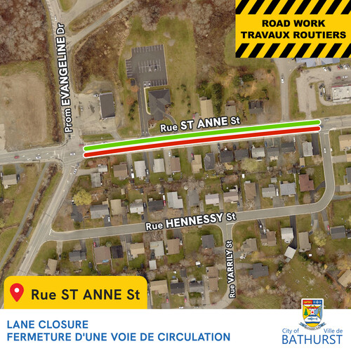 Fermeture temporaire d'une voie — rue St Anne — 6 mars 2024