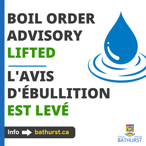 Boil order advisory lifted - East Bathurst