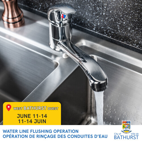 Water line flushing operation — West Bathurst