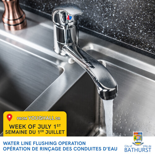 Water line flushing operation — Youghall / Queen Elizabeth